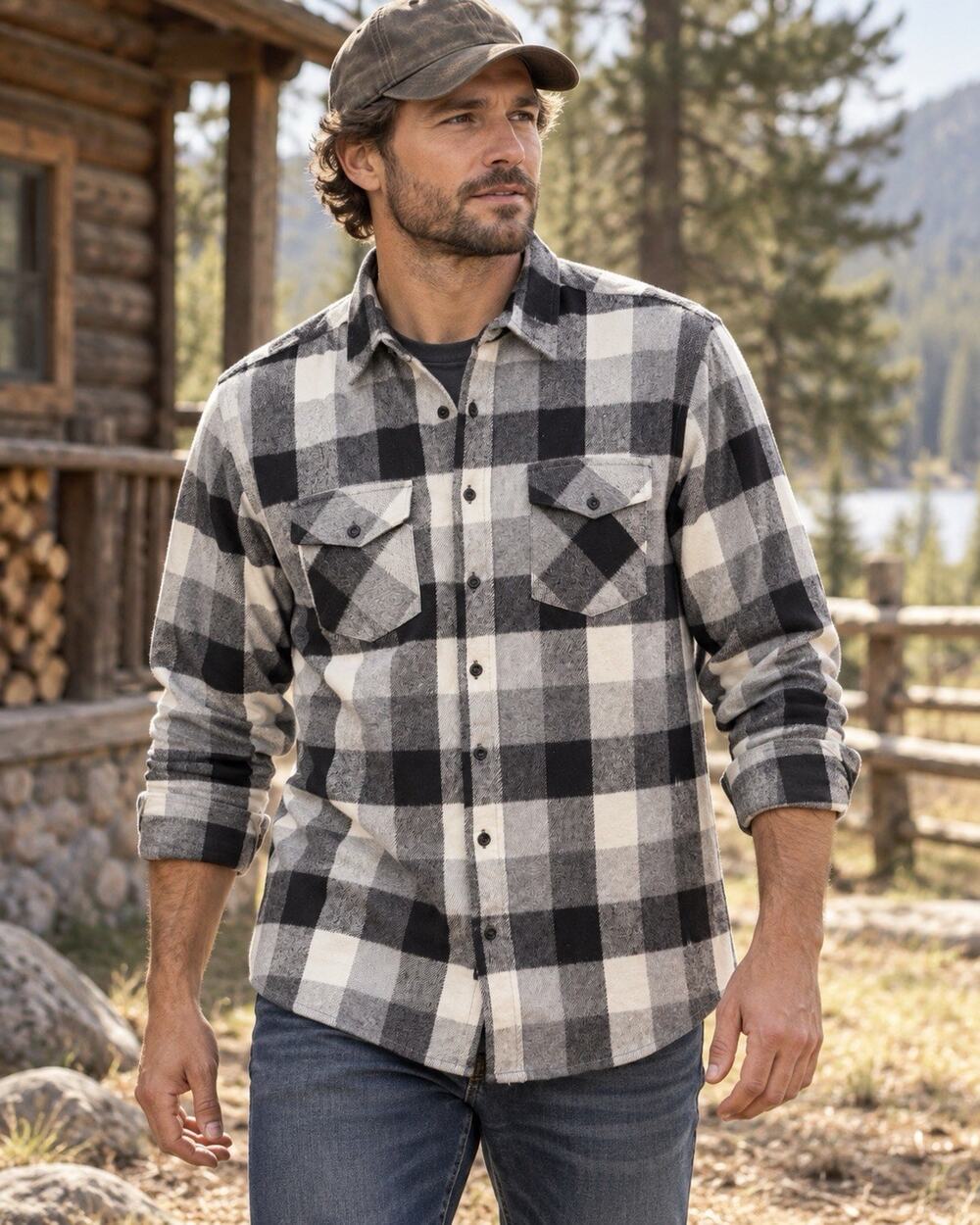 Winter Run Vintage Buffalo Plaid Flannel Shirt Men’s XL USA